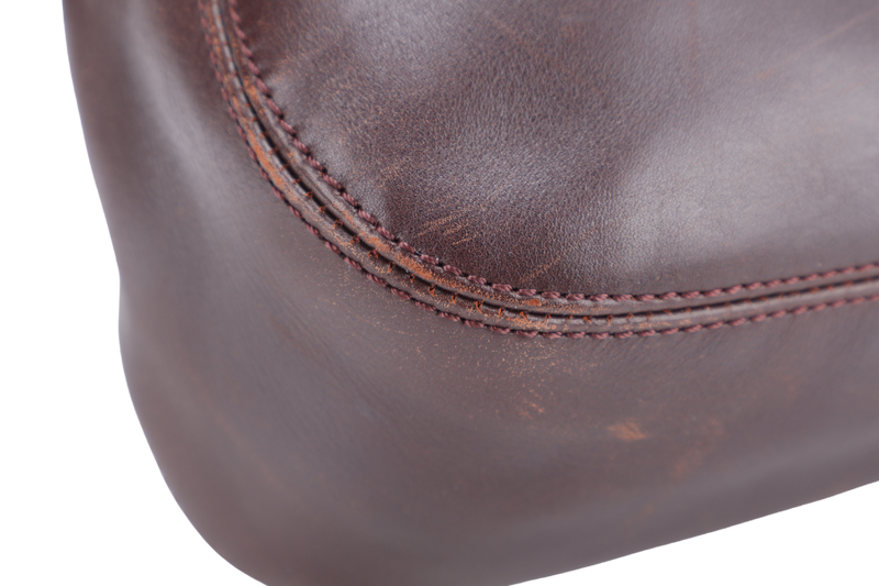 CHANEL VINTAGE DARK BROWN LEATHER HOBO BAG (577xxxx) NO CARD, NO DUST COVER