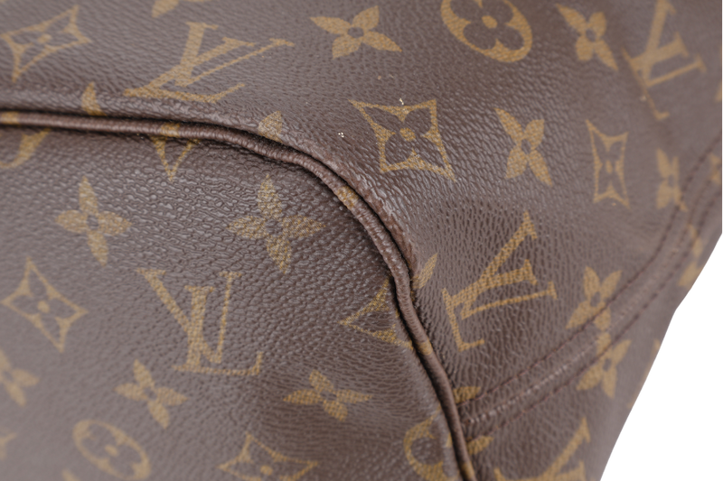 LOUIS VUITTON M46975 NEVERFULL MM MONOGRAM CANVAS GOLD HARDWARE WITH DUST COVER