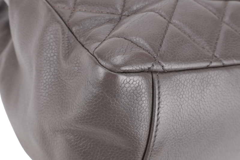 CHANEL GRAND SHOPPING TOTE (1503xxxx) GREY CAVIAR LEATHER SILVER HARDWARE WITH CARD NO DUST COVER