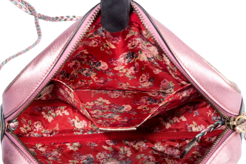 Gucci Laminate Shoulder Bag, Quilted Pink Metallic & Blue Metallic