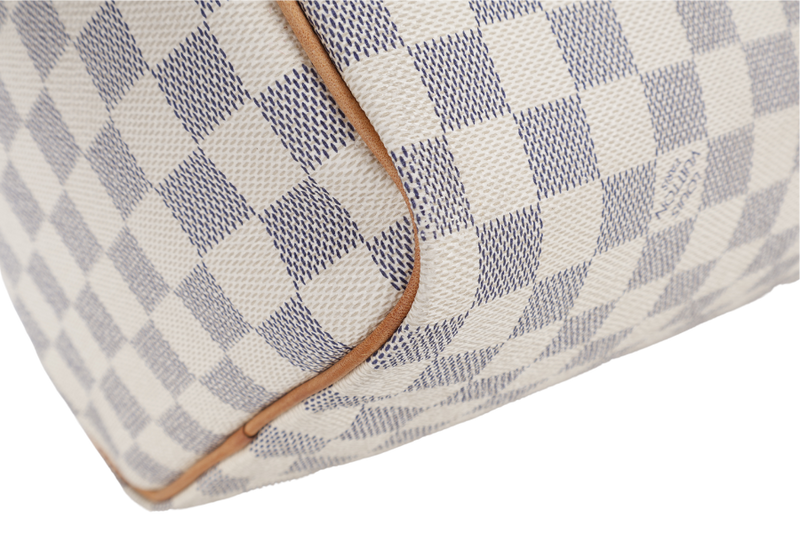 LOUIS VUITTON SPEEDY 30 DAMIER AZUR CANVAS GOLD HARDWARE WITH DUST COVER