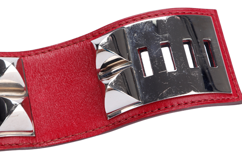 Hermes CDC Bracelet (Stamp A), Marron Leather, Silver Hardware, no Dust Cover & Box