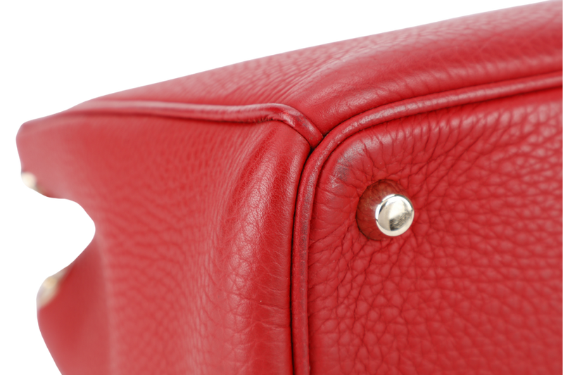 CHRISTIAN DIOR DIORSSIMO RED LEATHER LGHW WITH POUCH, CARD REF _ M090ZOTRL (2014) WITH DUST COVER