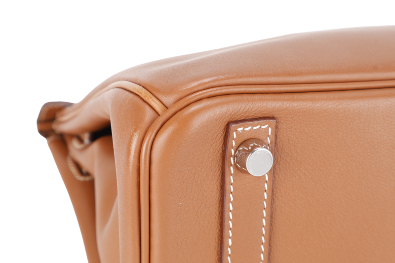 HERMES BIRKIN 30 GOLD SWIFT LEATHER STAMP N SQUARE (YEAR 2010) SILVER HARDWARE WITH LOCK&KEYS, DUST COVER AND ORGANISER