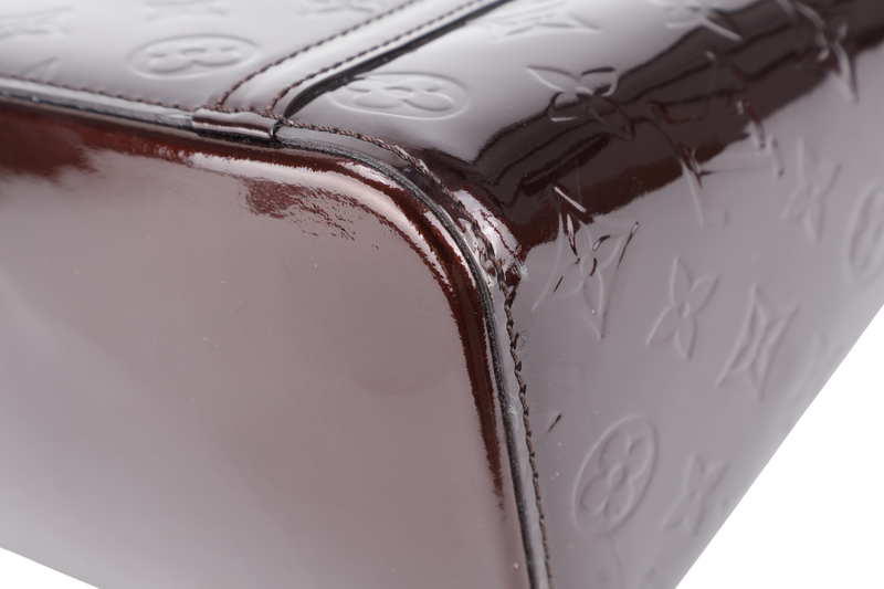 LOUIS VUITTON M91567 AVALON MM AMARANTE MONOGRAM VERNIS LEATHER GOLD HARDWARE WITH DUST COVER