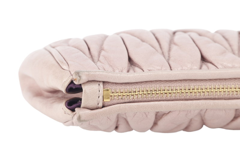 MIU MIU NAPPA MATELASSE WRISTLET PINK LEATHER GOLD HARDWARE NO DUST COVER