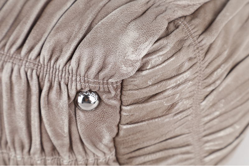 PRADA NAPPA GAUFRE (BN1935) GREY LEATHER SILVER HARDWARE WITH STRAPS, CARD AND DUST COVER