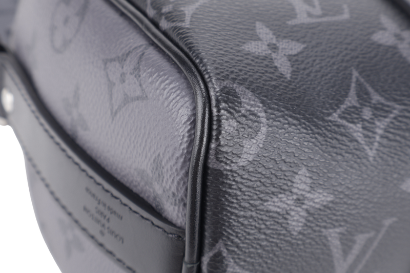 LOUIS VUITTON M46271 SPEEDY BANDOULIERE 25 MONOGRAM ECLIPSE CANVAS SILVER HARDWARE WITH STRAPS, DUST COVER AND BOX