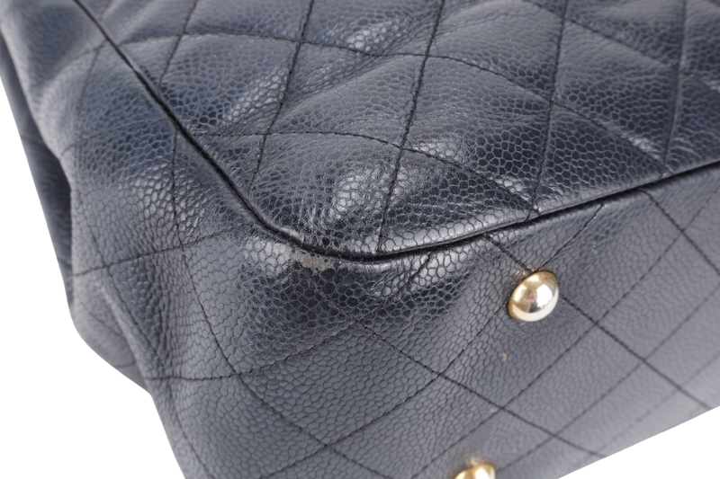 CHANEL BLACK CAVIAR TIMELESS CLASSIC SHOPPING TOTE (2196xxxx) GOLD HARDWARE NO CARD WITH DUST COVER AND BOX