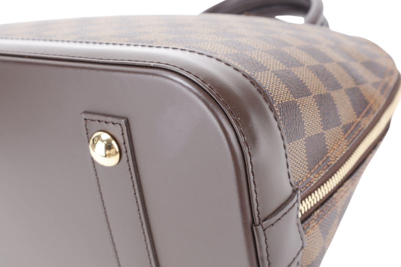 LOUIS VUITTON N53151 ALMA PM DAMIER EBENE CANVAS GOLD HARDWARE WITH LOCK&KEYS, DUST COVER AND BOX