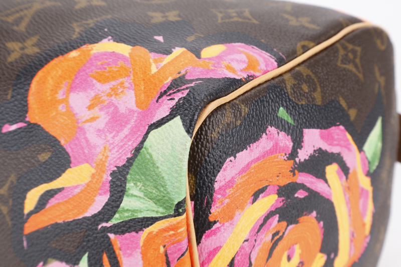 LOUIS VUITTON SPEEDY 30 STEPHEN SPROUSE GOLD HARDWARE WITH KEYS & LOCK AND DUST COVER