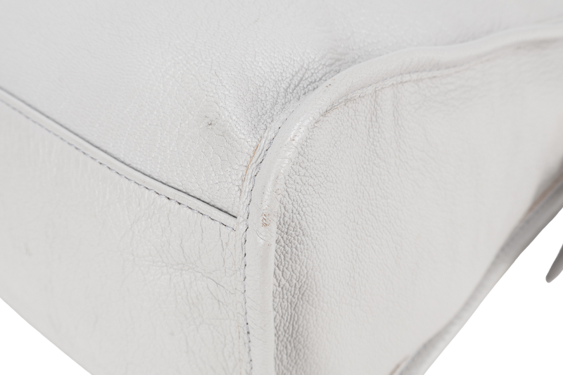 BALENCIAGA CITY EDGE LIGHT GREY LEATHER GOLD HARDWARE WITH STRAPS AND DUST COVER