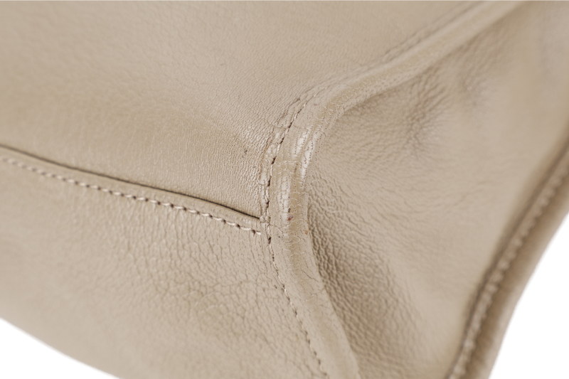 BALENCIAGA SMALL METALLIC EDGE CLASSIC CITY TOTE BEIGE CALFSKIN LEATHER GOLD HARDWARE WITH DUST COVER, STRAPS AND MIRROR