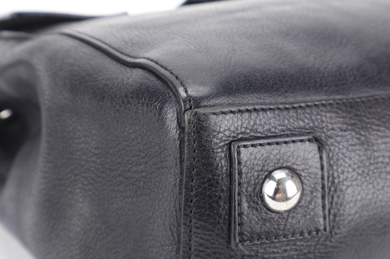 MULBERRY CARA DELEVINGNE BACKPACK BLACK LEATHER SILVER HARDWARE WITH 2 STRAPS AND DUST COVER