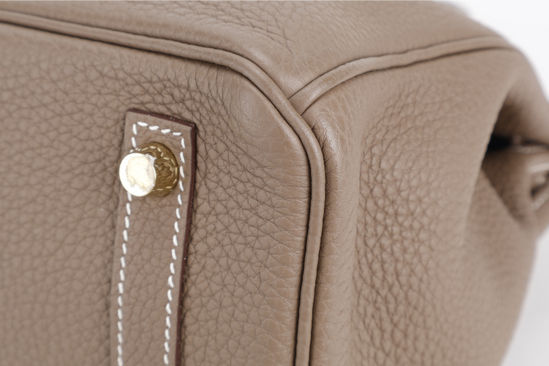 HERMES BIRKIN 30 STAMP Z (YEAR 2021) ETOUPE TOGO LEATHER GOLD HARDWARE WITH KEYS, LOCK AND DUST COVER