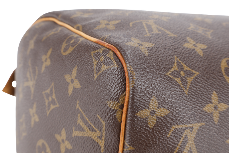 LOUIS VUITTON SPEEDY 30 MONOGRAM CANVAS GOLD HARDWARE WITH KEYS AND PADLOCK