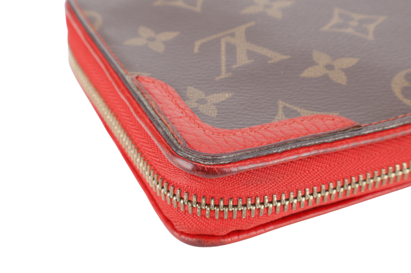 LOUIS VUITTON DAILY ORGANIZER MONOGRAM x ROUGE WALLET MONOGRAM CANVAS GOLD HARDWARE WITH DUST COVER AND BOX