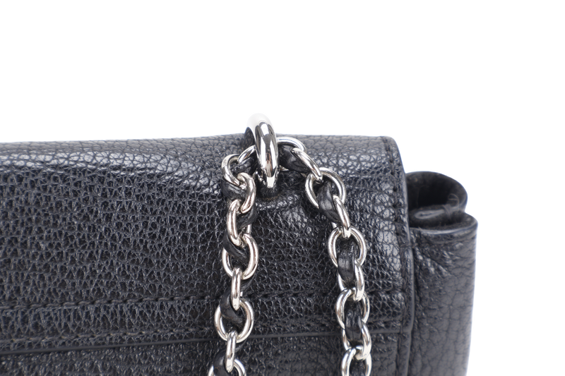 MULBERRY LILY BAG MINI BLACK LEATHER SILVER HARDWARE NO DUST COVER