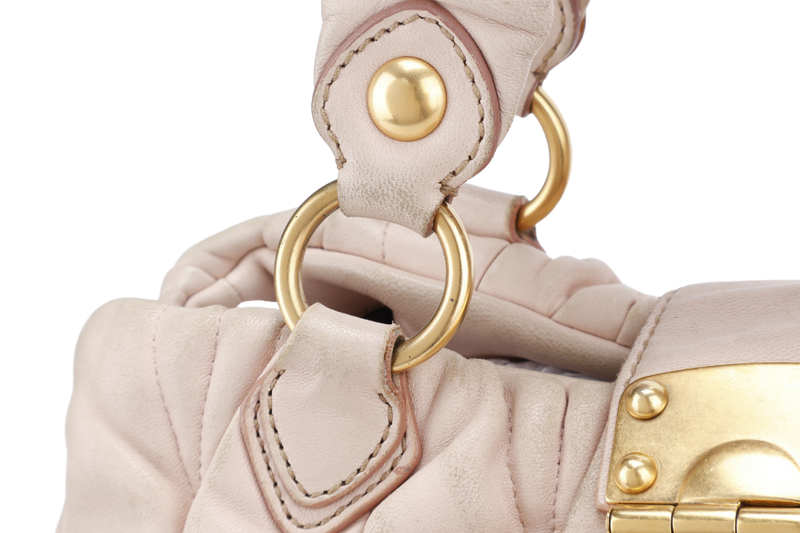 MIU MIU MATELASSE BAG PINK CALF LEATHER GOLD HARDWARE NO DUST COVER