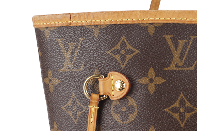 LOUIS VUITTON NEVERFULL MM (M46987) MONOGRAM CANVAS GOLD HARDWARE WITH POUCH