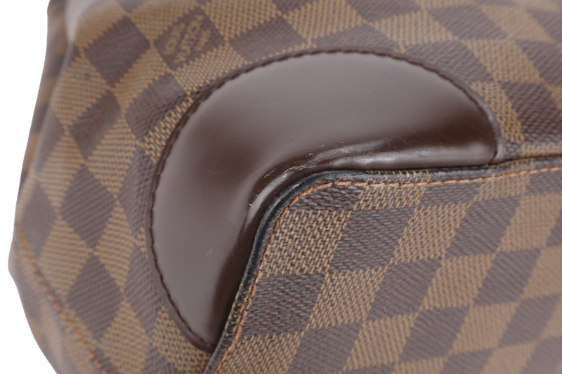 LOUIS VUITTON HAMPSTEAD MM SHOULDER BAG DAMIER EBENE CANVAS GOLD HARDWARE WITH DUST COVER