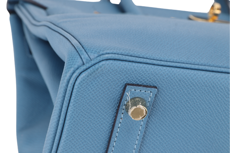 HERMES BIRKIN 30 BLUE PARADISE EPSOM GOLD HARDWARE STAMP C (YEAR 2018) WITH KEYS, LOCK, RAINCOAT AND DUST COVER