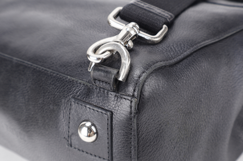 MULBERRY CARA DELEVINGNE BACKPACK BLACK LEATHER SILVER HARDWARE WITH 2 STRAPS AND DUST COVER