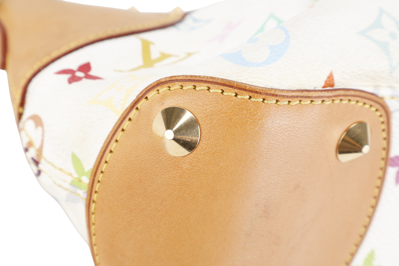 LOUIS VUITTON JUDY MM BAG WHITE MULTICOLOR MONOGRAM CANVAS GOLD HARDWARE WITH DUST COVER
