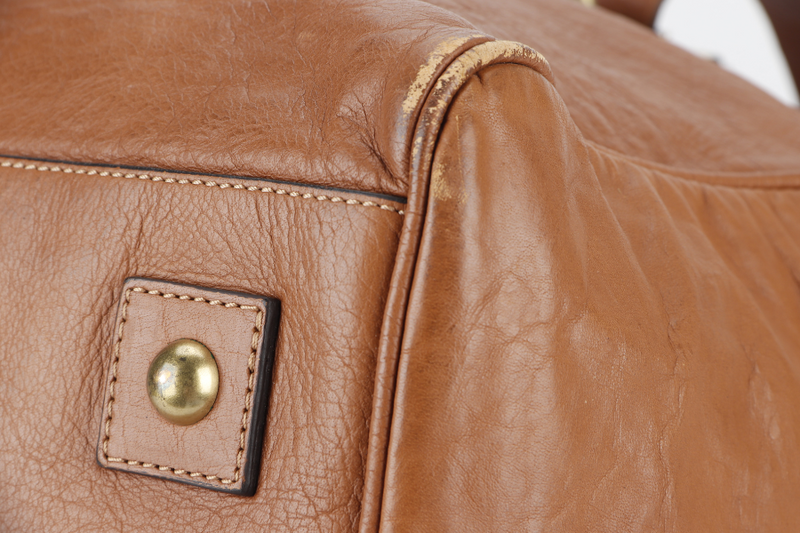 MULBERRY OVERSIZED ALEXA TAN OAK BUFFALO LEATHER SATCHEL BAG GOLD HARDWARE WITH DUST COVER