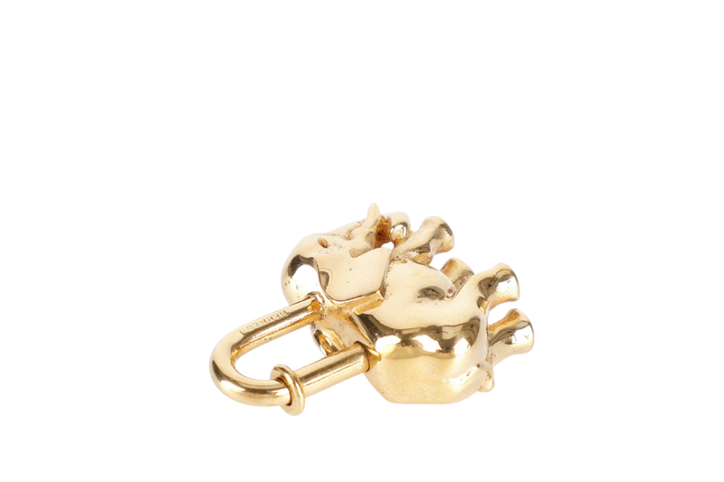 HERMES GOLD ELEPHANT LOCK WITH BOX