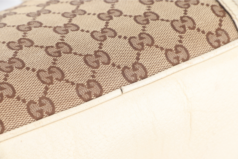 GUCCI GG PRINCY HANDBAG WHITE CANVAS GOLD HARDWARE NO DUST COVER