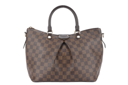 LOUIS VUITTON SIENA MM (N41546) DAMIER EBENE CANVAS GOLD HARDWARE WITH DUST COVER AND BOX