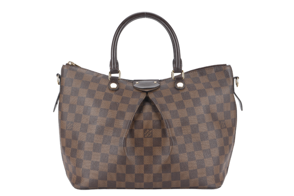 LOUIS VUITTON SIENA MM (N41546) DAMIER EBENE CANVAS GOLD HARDWARE WITH DUST COVER AND BOX