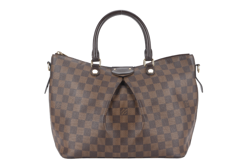 LOUIS VUITTON SIENA MM (N41546) DAMIER EBENE CANVAS GOLD HARDWARE WITH DUST COVER AND BOX