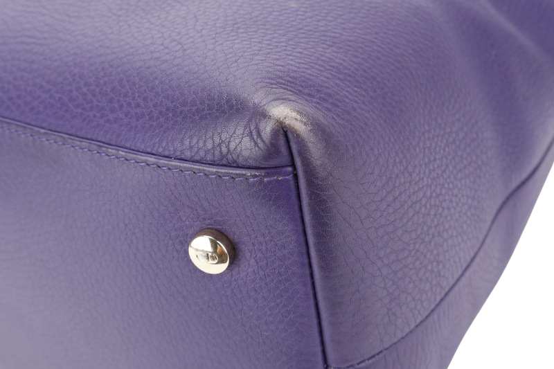 CHRISTIAN DIOR GRANVILLE PURPLE CALF LEATHER GOLD HARDWARE 17-BO-0173 WITH DUST COVER AND STRAPS