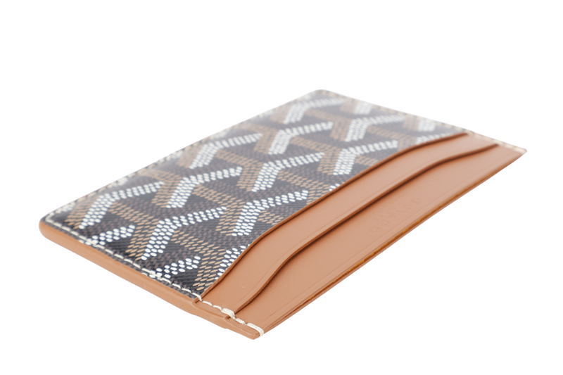 GOYARD SAINT-SULPICE CARD WALLET BLACK AND TAN COLOR WITH BOX