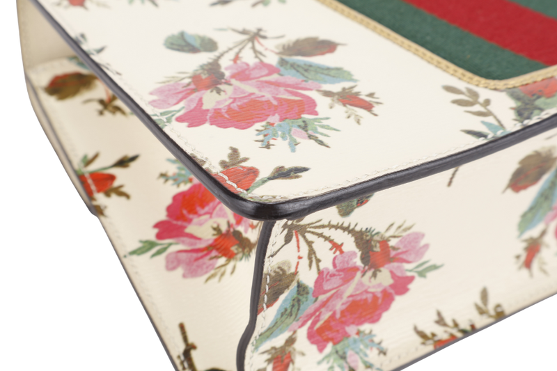 GUCCI SYLVIE FLORAL MEDIUM LEATHER GOLD HARDWARE NO DUST COVER
