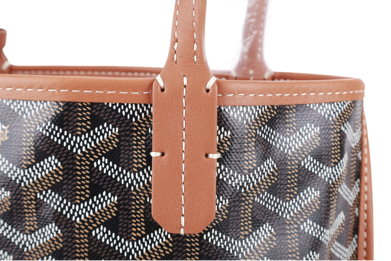 GOYARD ANJOU MINI BAG BLACK AND TAN COLOR WITH DUST COVER