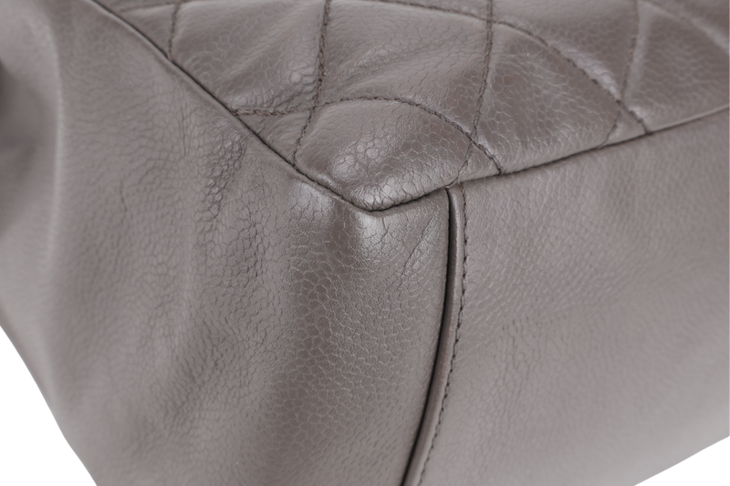 CHANEL GRAND SHOPPING TOTE (1503xxxx) GREY CAVIAR LEATHER SILVER HARDWARE WITH CARD NO DUST COVER