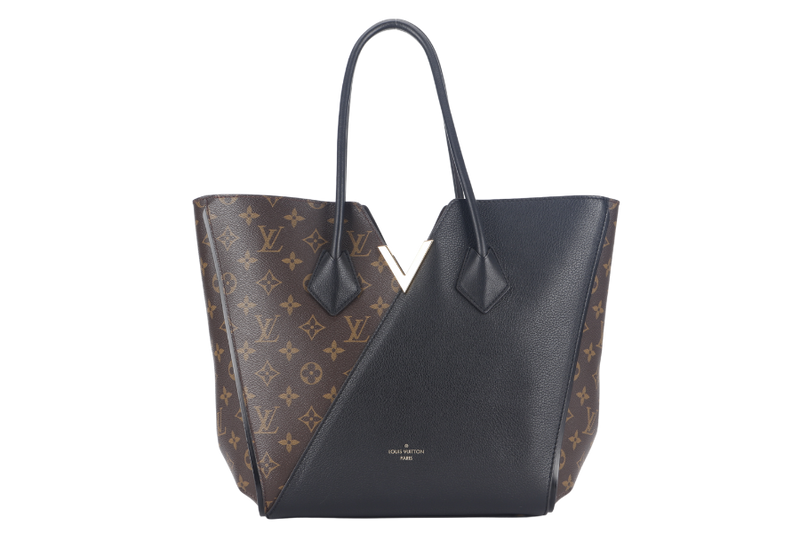 LOUIS VUITTON KIMONO MM TOTE BAG (M40460) MONOGRAM CANVAS BLACK LEATHER TRIM GOLD HARDWARE NO DUST COVER