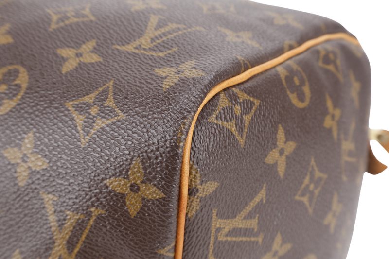 LOUIS VUITTON SPEEDY 30 MONOGRAM CANVAS GOLD HARDWARE WITH KEYS AND PADLOCK