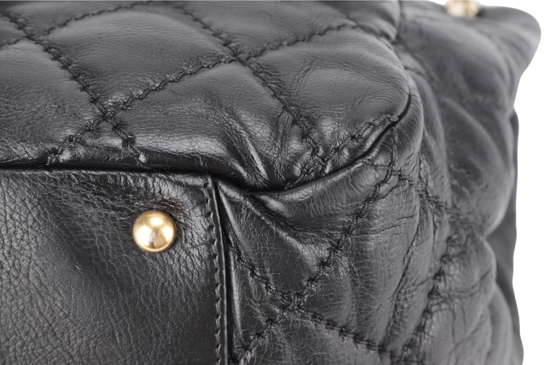 CHANEL RETRO CHAIN ACCORDIAN FLAP LARGE GREY LAMBSKIN LEATHER GOLD HARDWARE (1446xxxx) WITH DUST COVER