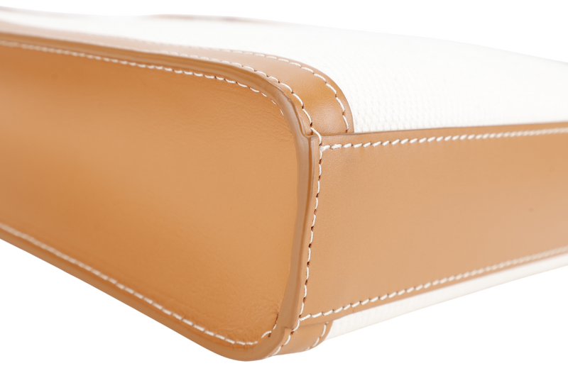 CELINE CABAS VERTICAL TOTE NATURAL TAN COLOR GOLD HARDWARE WITH STRAPS AND DUST COVER