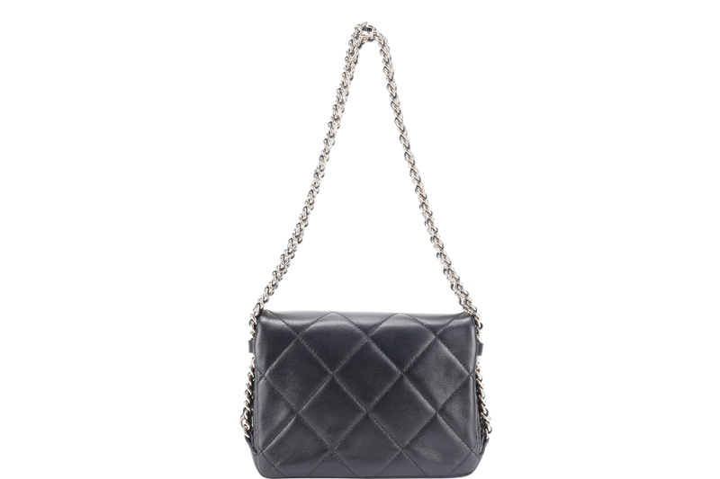 CHANEL CHAIN AROUND SHOULDER BAG (NPL1xxxx) BLACK LAMBSKIN GOLD HARDWARE WITH DUST COVER, BOX AND PAPER BAG