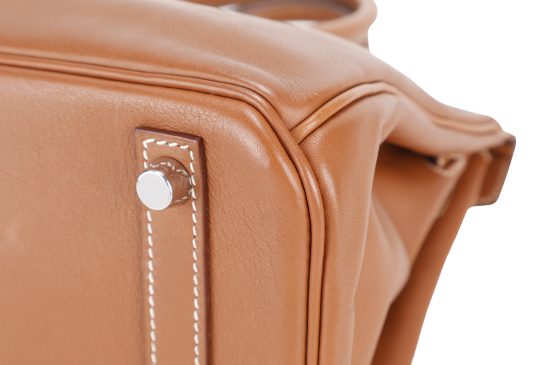 HERMES BIRKIN 30 GOLD SWIFT LEATHER STAMP N SQUARE (YEAR 2010) SILVER HARDWARE WITH LOCK&KEYS, DUST COVER AND ORGANISER