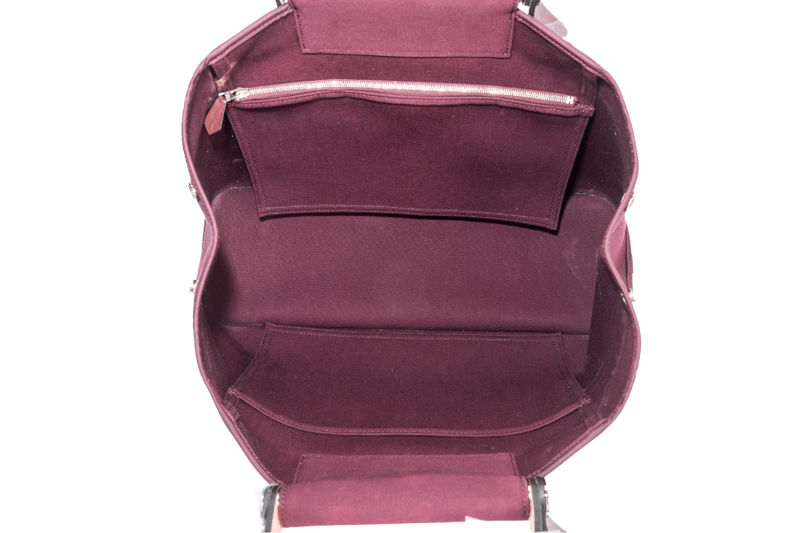 HERMES CABAG BURGUNDY CANVAS WDC