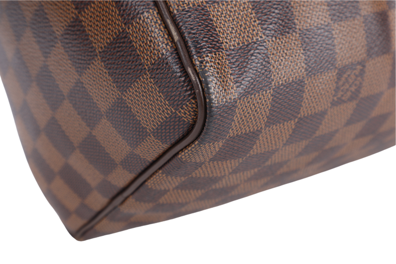 LOUIS VUITTON SPEEDY 30 DAMIER EBENE CANVAS GOLD HARDWARE WITH DUST COVER