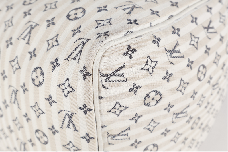 LOUIS VUITTON SPEEDY 30 WHITE MONOGRAM MINI LIN CANVAS GOLD HARDWARE NO DUST COVER