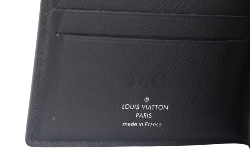 LOUIS VUITTON BI-FOLD WALLET (N60053) AMERIGO GRAPHITE DAMIER CANVAS WITH DUST COVER AND BOX