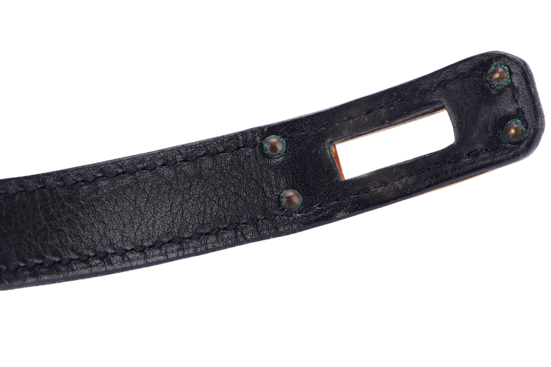 Hermes Kelly Double Tour Bracelet in Gold Guilloche Hardware, Black Leather, no Dust Cover & Box